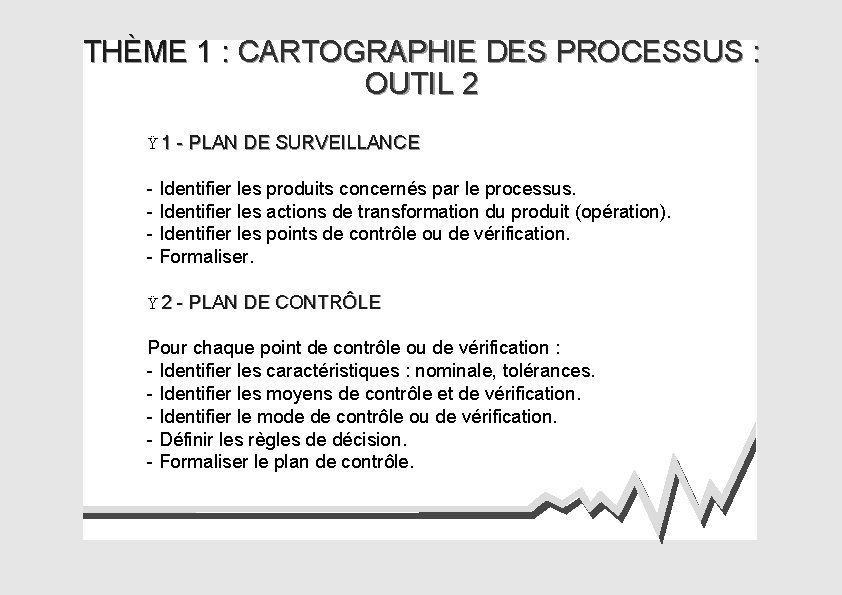 THÈME 1 : CARTOGRAPHIE DES PROCESSUS : OUTIL 2 Ÿ 1 - PLAN DE