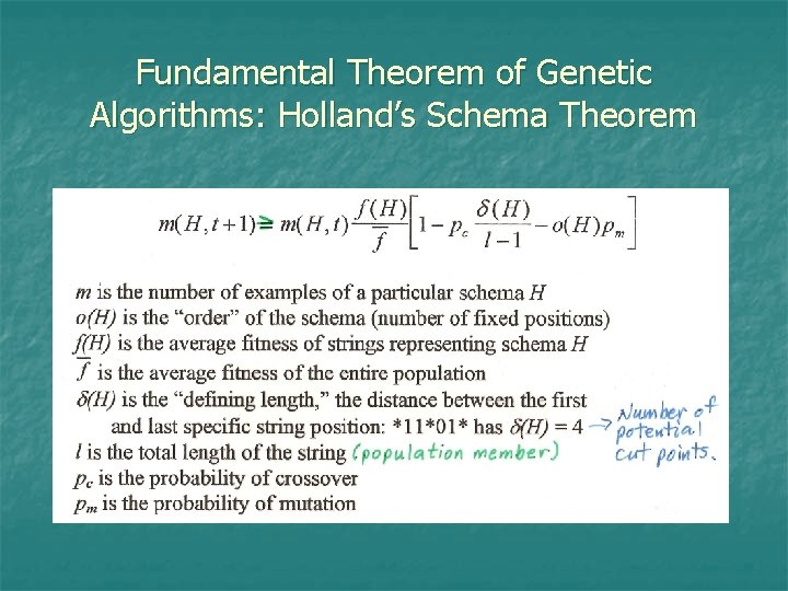 Fundamental Theorem of Genetic Algorithms: Holland’s Schema Theorem 