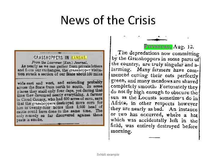 News of the Crisis Exhbit example 