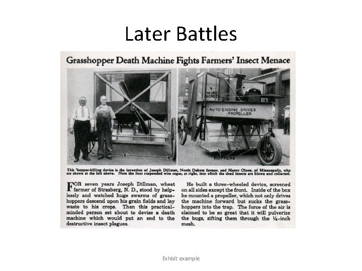 Later Battles Exhbit example 