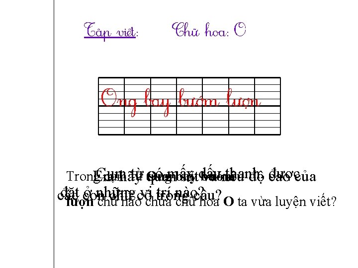 Tập νμĞt: CȄữ hΞ: O OnƑ baybướmlượn Ong bay Cụm từ có mấy thanh,