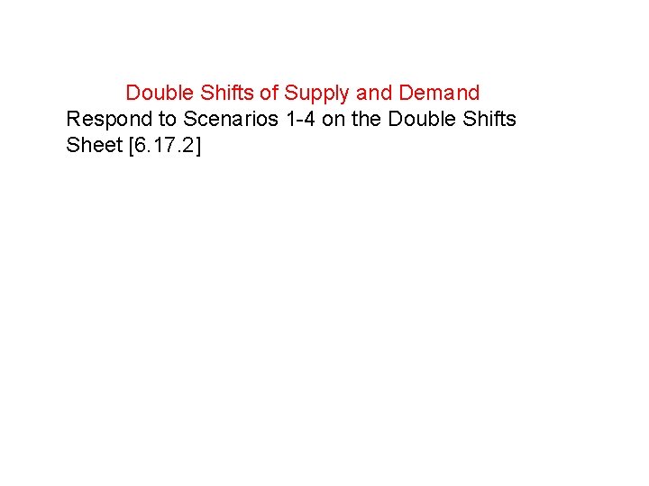 Double Shifts of Supply and Demand Respond to Scenarios 1 -4 on the Double