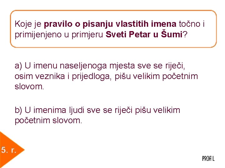 Koje je pravilo o pisanju vlastitih imena točno i primijenjeno u primjeru Sveti Petar