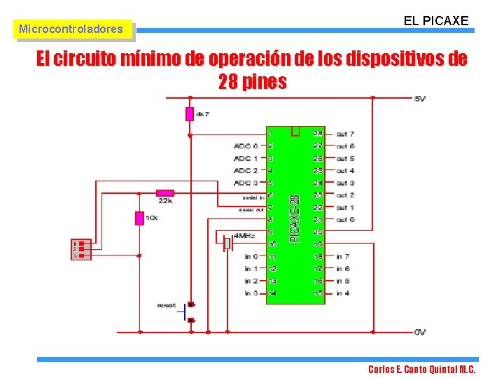 Microcontroladores EL PICAXE El circuito mínimo de operación de los dispositivos de 28 pines Microcontroladores EL PICAXE El circuito mínimo de operación de los dispositivos de 28 pines