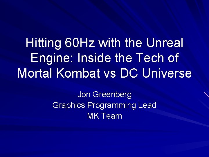Hitting 60 Hz with the Unreal Engine: Inside the Tech of Mortal Kombat vs