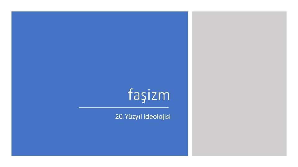 faşizm 20. Yüzyıl ideolojisi 