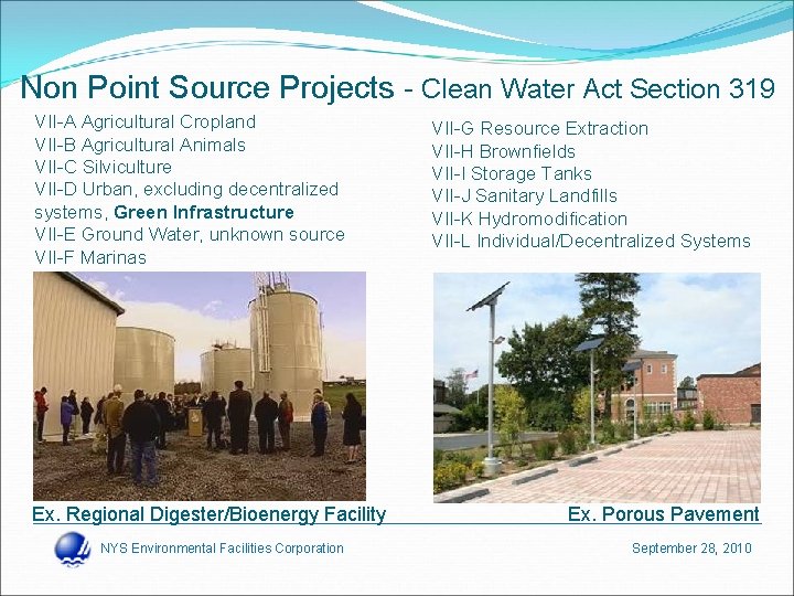 Non Point Source Projects - Clean Water Act Section 319 VII-A Agricultural Cropland VII-B