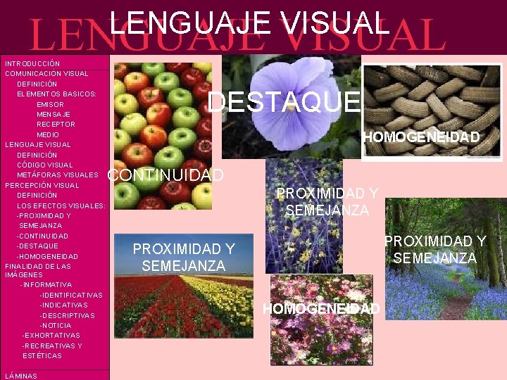 LENGUAJE VISUAL INTRODUCCIÓN COMUNICACIÓN VISUAL DEFINICIÓN ELEMENTOS BASICOS: EMISOR MENSAJE RECEPTOR MEDIO LENGUAJE VISUAL