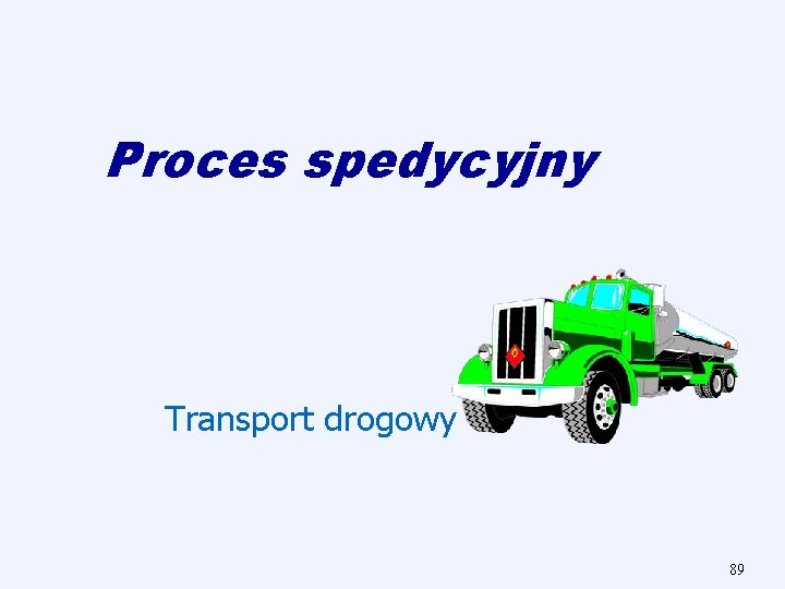 Proces spedycyjny Transport drogowy 89 