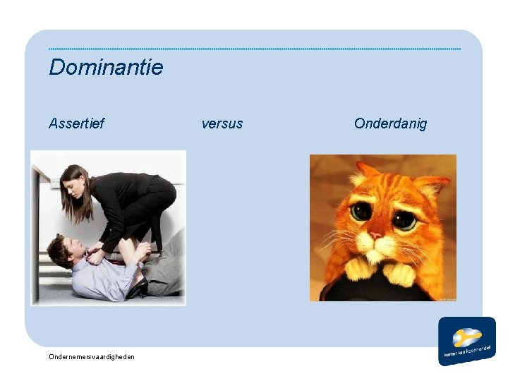 Dominantie Assertief Ondernemersvaardigheden versus Onderdanig 