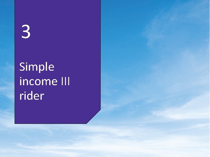 3 Simple income III rider 