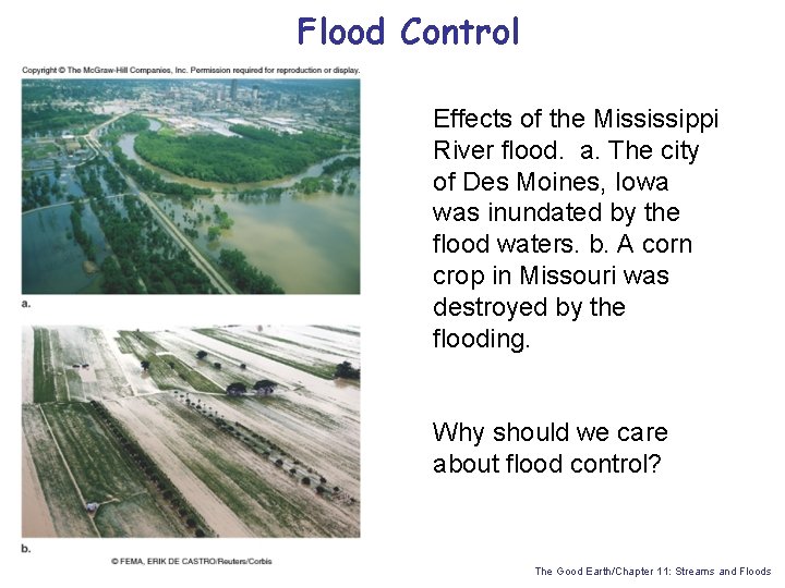 Flood Control Effects of the Mississippi River flood. a. The city of Des Moines,
