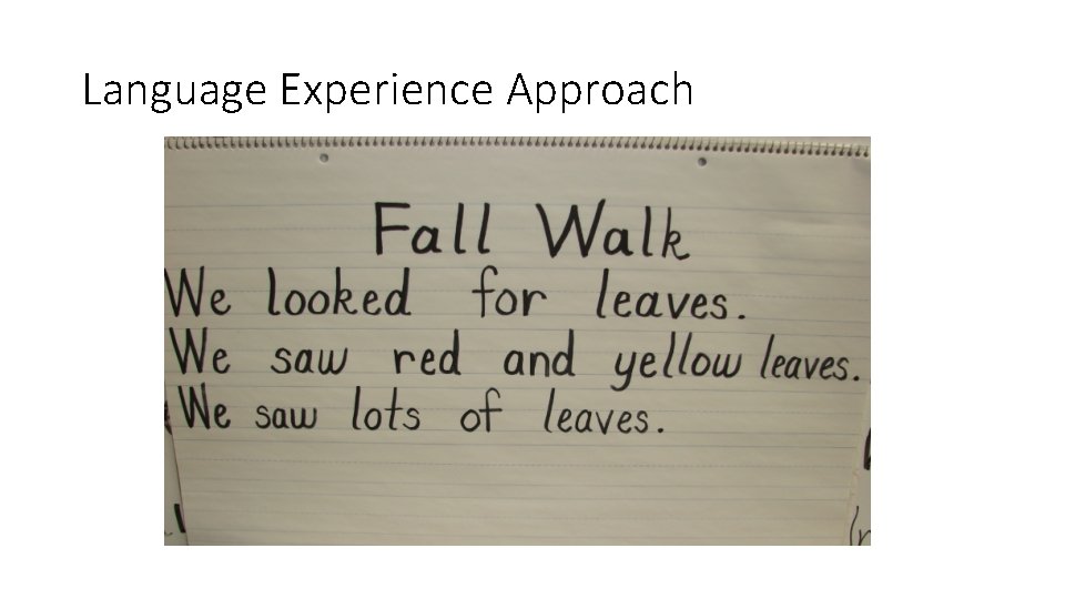 Language Experience Approach 
