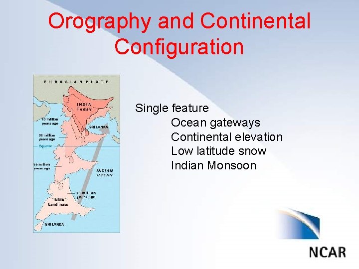 Orography and Continental Click to Configuration edit Master title style • • • Click