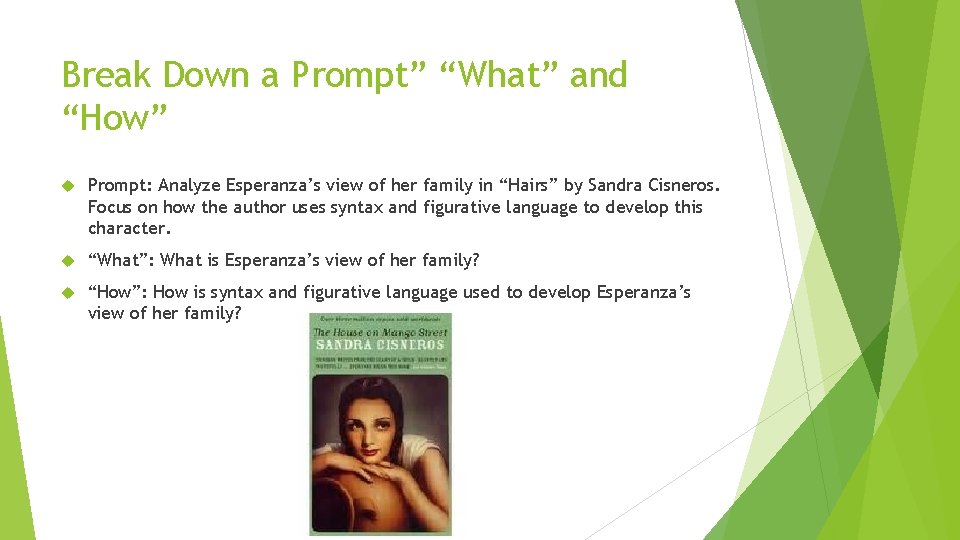 Break Down a Prompt” “What” and “How” Prompt: Analyze Esperanza’s view of her family