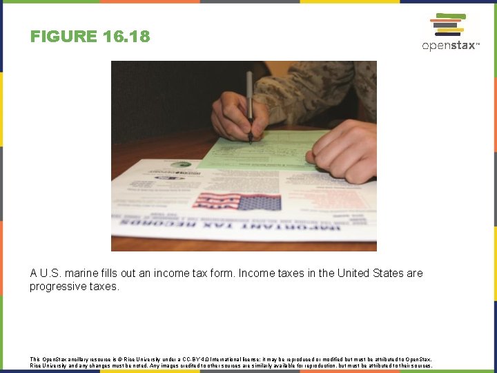 FIGURE 16. 18 A U. S. marine fills out an income tax form. Income