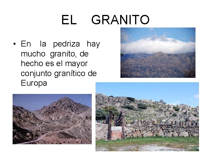 EL GRANITO • En la pedriza hay mucho granito, de hecho es el mayor
