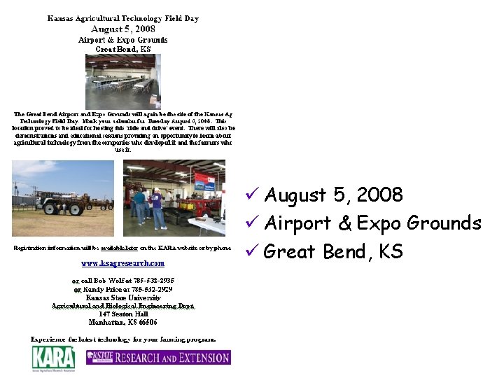 ü August 5, 2008 ü Airport & Expo Grounds ü Great Bend, KS 