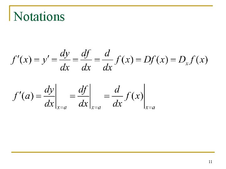 Notations 11 Notations 11