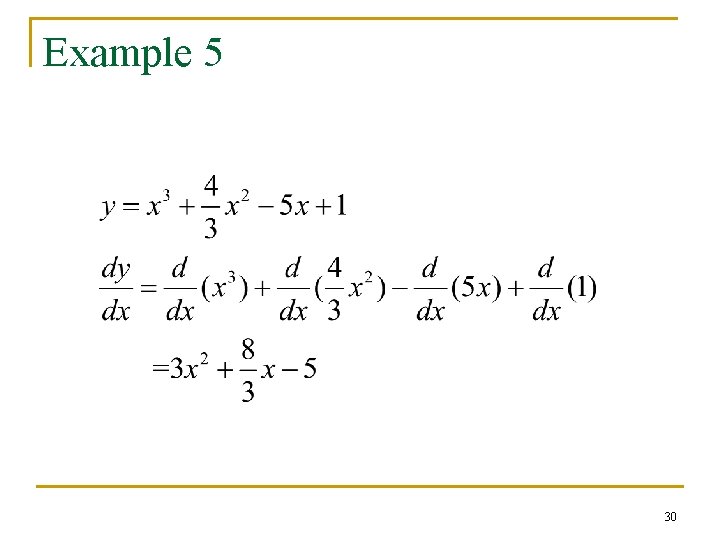 Example 5 30 Example 5 30