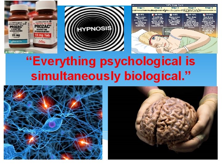 “Everything psychological is simultaneously biological. ” 