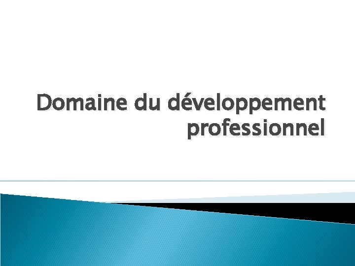 Domaine du développement professionnel 