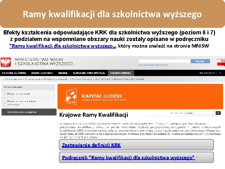 Ramy kwalifikacji dla szkolnictwa wyższego Efekty kształcenia odpowiadające KRK dla szkolnictwa wyższego (poziom 6