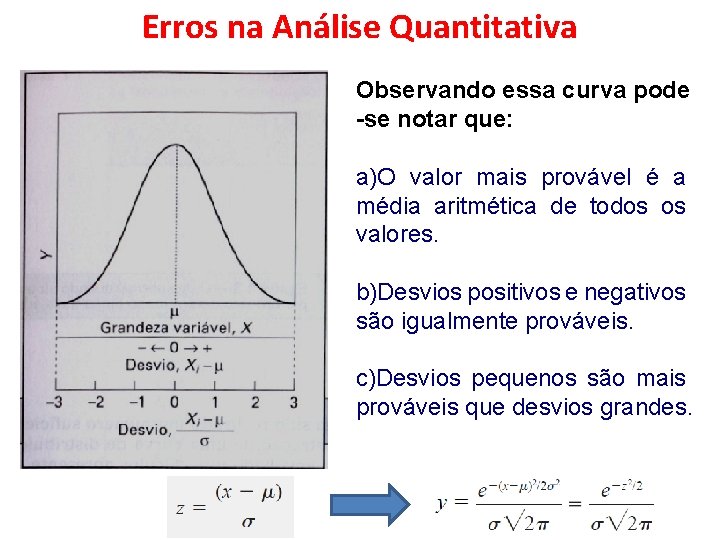 Erros na Análise Quantitativa Observando essa curva pode -se notar que: a)O valor mais