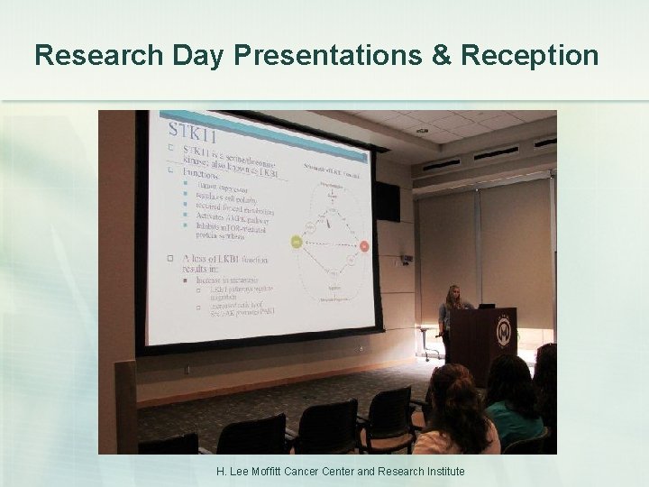 Research Day Presentations & Reception H. Lee Moffitt Cancer Center and Research Institute 