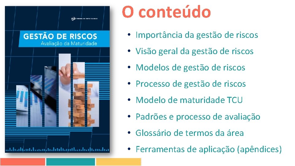 O conteúdo • Importância da gestão de riscos • Visão geral da gestão de