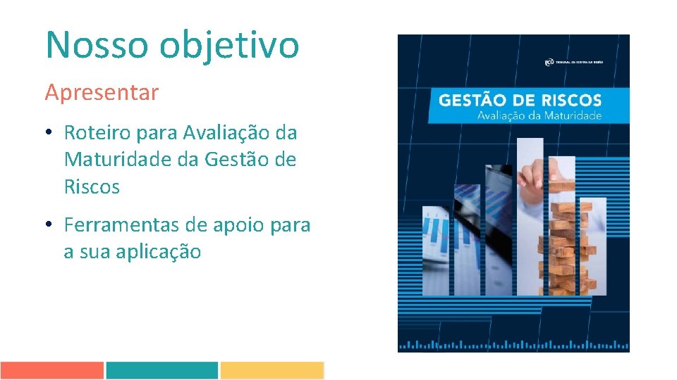 Nosso objetivo Apresentar • Roteiro para Avaliação da Maturidade da Gestão de Riscos •