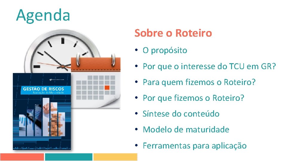 Agenda Sobre o Roteiro • O propósito • Por que o interesse do TCU