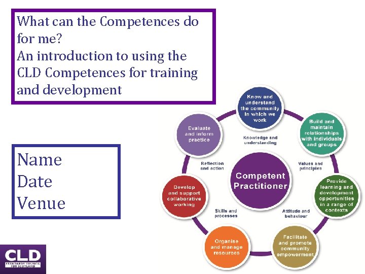 What can the Competences do for me? An introduction to using the CLD Competences What can the Competences do for me? An introduction to using the CLD Competences