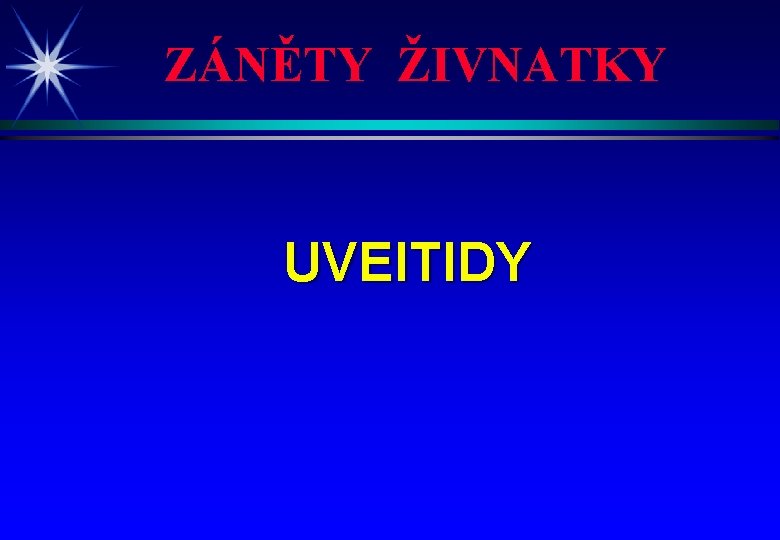 ZÁNĚTY ŽIVNATKY UVEITIDY 