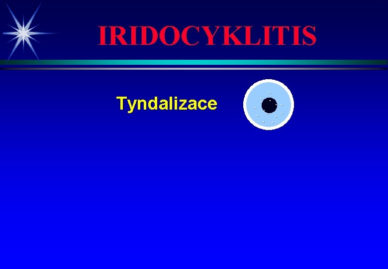 IRIDOCYKLITIS Tyndalizace . . . 