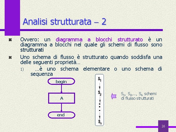 Analisi strutturata 2 Ovvero: un diagramma a blocchi strutturato è un diagramma a blocchi