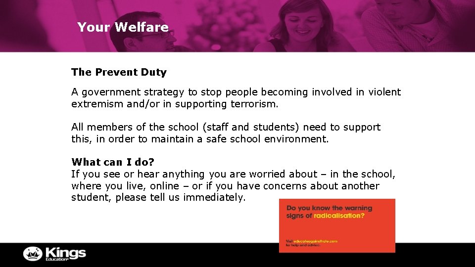 Your Welfare The Prevent Duty A government strategy to stop people becoming involved in