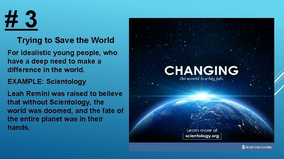 # 3 Trying to Save the World For idealistic young people, who have a