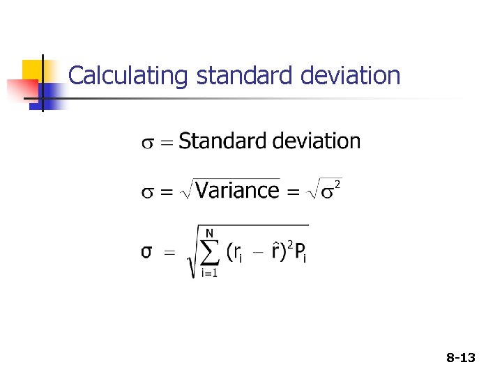 Calculating standard deviation 8 -13 