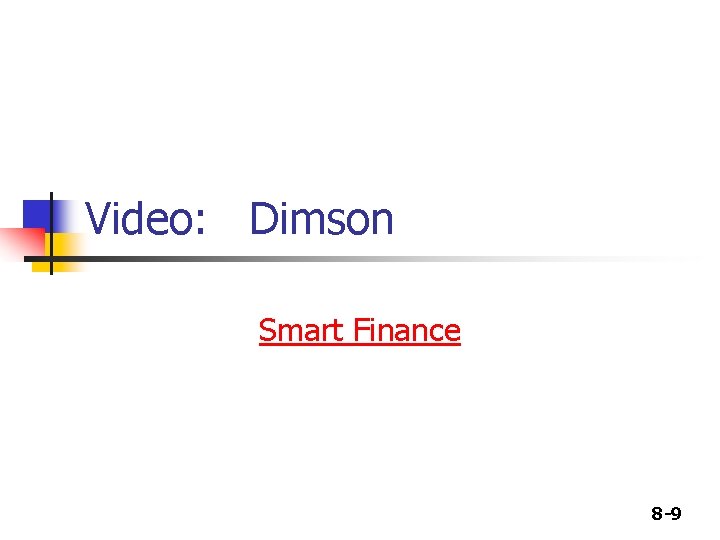 Video: Dimson Smart Finance 8 -9 