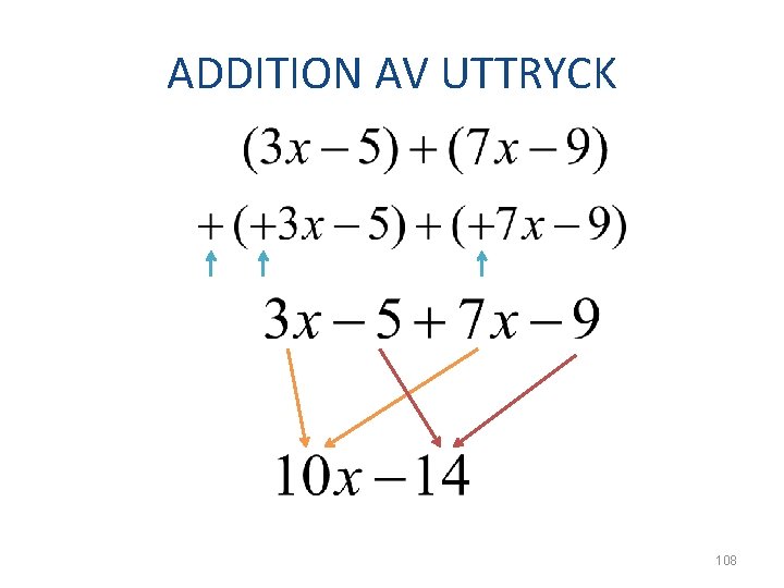 ADDITION AV UTTRYCK 108 