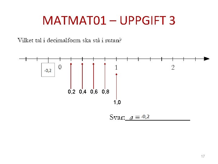 MATMAT 01 – UPPGIFT 3 0, 2 0, 4 0, 6 0, 8 1,