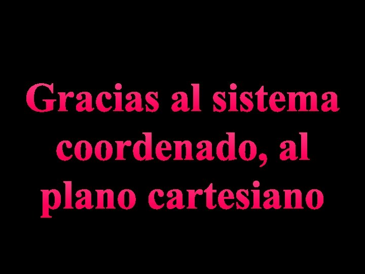 Gracias al sistema coordenado, al plano cartesiano 