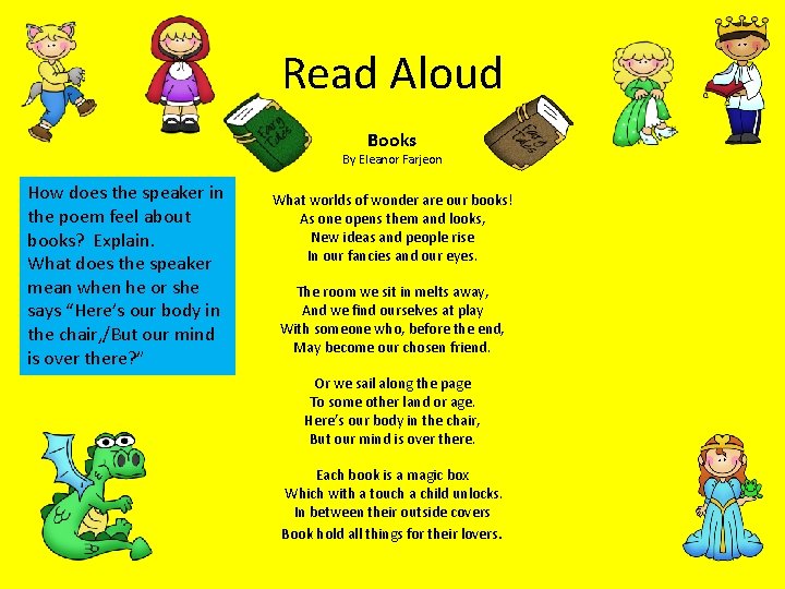 Read Aloud Books By Eleanor Farjeon How does the speaker in the poem feel