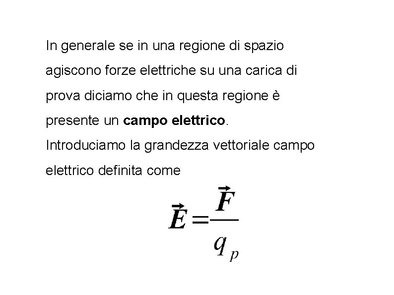 In generale se in una regione di spazio agiscono forze elettriche su una carica