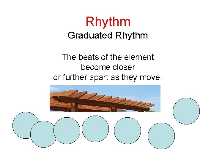 Rhythm Graduated Rhythm The beats of the element become closer or further apart as