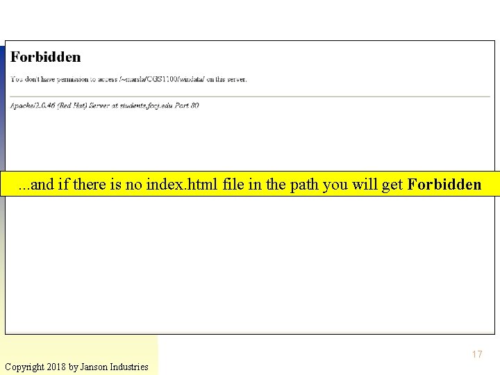 . . . and if there is no index. html file in the path