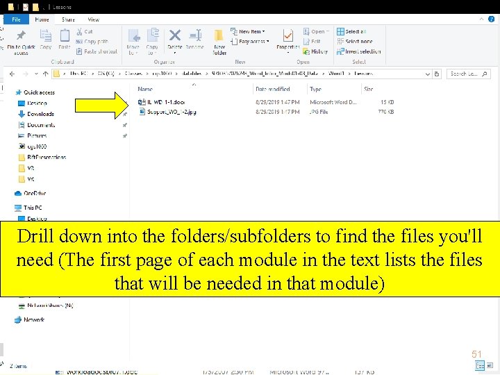 Drill down into the folders/subfolders to find the files you'll need (The first page