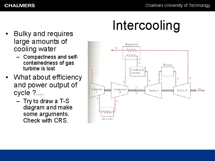 Chalmers University of Technology • Bulky and requires large amounts of cooling water – Chalmers University of Technology • Bulky and requires large amounts of cooling water –