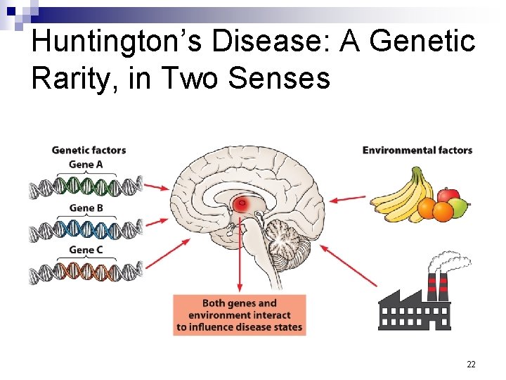 Huntington’s Disease: A Genetic Rarity, in Two Senses 22 